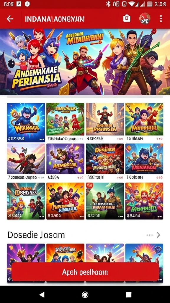 Beragam tema permainan yang penuh warna.