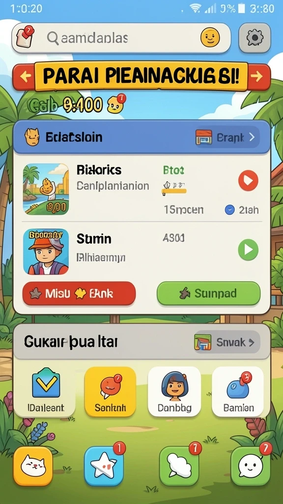 Screenshot menampilkan pemandangan level yang memukau.