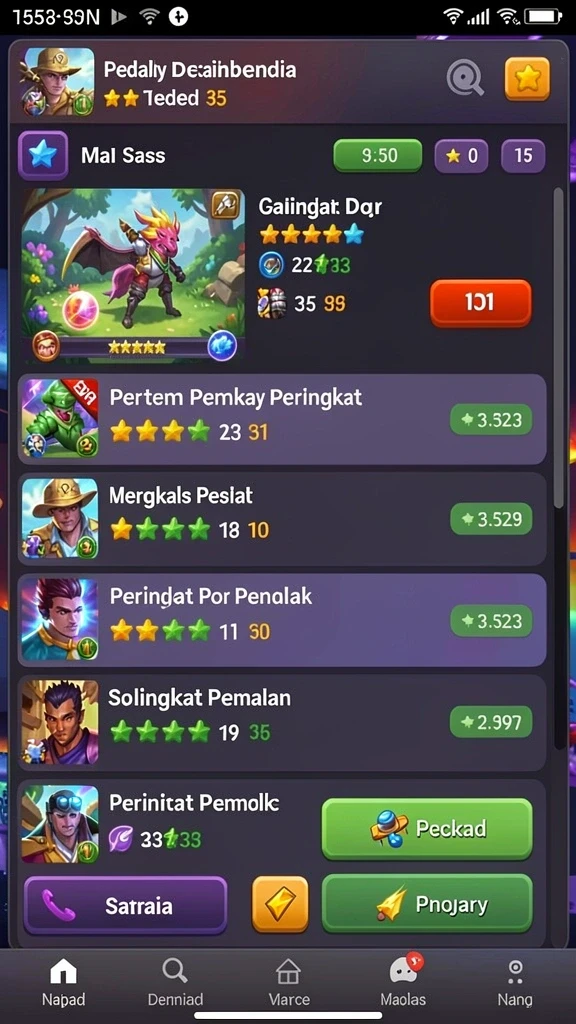 Tampilan permainan yang menarik dan interaktif.